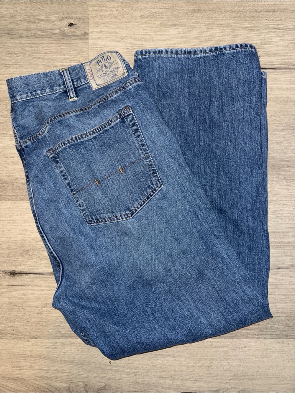 Polo Ralph Lauren Mens Classic Fit 867 Blue Denim Jeans 46B x 32 Medium Wash